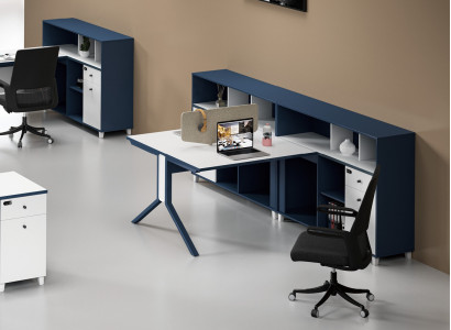 Desk shelf double workstation office furniture